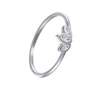 Grewod Anillos Boda Mujer Oro Blanco 14K, Moissanita Marquesa Blanco, Hoja, Joyas Piedra Anillos Compromiso Talla 16