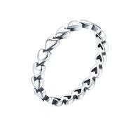 Grewod Anillos de Fiesta Mujer Oro Blanco 14K, Corazón, Joyería Anillo Matrimonio Compromiso Boda Tamaño 20