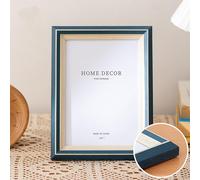 Grewod Marco 20x25, Azul, Marco de Fotos Madera MDF y Acrílico, Rectángulo, Vertical, Portafotos para Mesa