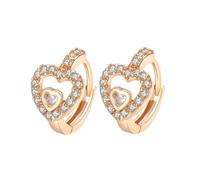 Grewod Pendientes de Novia Oro Amarillo 18 K Moissanita Blanca Redonda Corazón Joyería Pendientes Aros Mujer