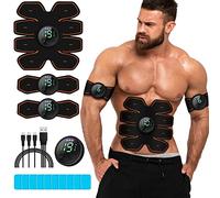 Grexemin Equipo de entrenamiento estimulador ABS, máquina de abdominales, equipo recargable por USB para abdomen/brazo/pierna, equipo de entrenamiento de fuerza para hombres y mujeres