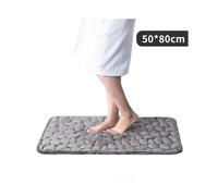 (Grey 50x80cm, Multicolor) Bathroom Rug Bath Mat Memory Foam Water Absorption Floor Carpet - White 50x80cm