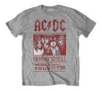 Grey AC/DC Highway To Hell World Tour con licencia Camiseta hombre