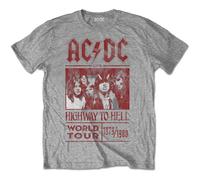 Grey AC/DC Highway To Hell World Tour con licencia Camiseta hombre