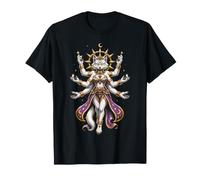 Grey Cat Celestial Goddess Mystic Fantasy Mujeres Chicas Camiseta