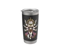 Grey Cat Celestial Goddess Mystic Fantasy Mujeres Chicas Vaso térmico de acero inoxidable de doble pared