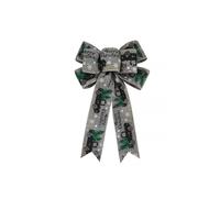 (Grey)Christmas Ribbon Bow Christmas Tree Bow Diy Linen Ribbon Bow Christmas Decorations