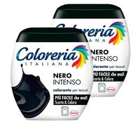 Grey Coloreria Italiana - Colorante para tejidos en lavadora - Color negro intenso - Fórmula todo en uno - 2 paquetes monodosis de 350 g