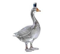 Grey Geese Whisky Glass Bottle 30th Anniversary Liquor Decanter Multi-Purpose Goose Engraving Whisky Decanter Creative Swan Wine Carafe for Home Bar Decorative Ornaments (Clear) (B)
