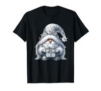 Grey GNOME Graphic In Monochrome Outfit Women Cute Christmas Camiseta