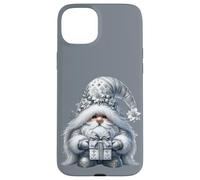 Grey GNOME Graphic In Monochrome Outfit Women Cute Christmas Carcasa para iPhone 15 Plus