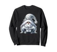 Grey GNOME Graphic In Monochrome Outfit Women Cute Christmas Sudadera