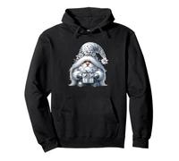 Grey GNOME Graphic In Monochrome Outfit Women Cute Christmas Sudadera con Capucha