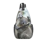 Grey Koala on The Tree Checkered Flags Crossbody Bag Men's Chest Cross Body Bag, Ligero, para Senderismo y Viajes