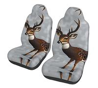 Grey Plum Deer Dua Sarung JOK Mobil,*, Sarung JOK Mobil Depan, Cocok Untuk Sebagian Besar Mobil, SUV, Truk, Van, Dll.