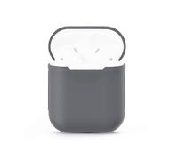 (Grey) Portable Wireless Bluetooth Earphone Silicone Protective Box Anti-lost Dropproof Storage Bag for Apple AirPods 1/2