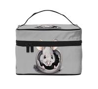 Grey Rat - Bolsa de maquillaje de gran capacidad para mujer, bolsa de maquillaje portátil de viaje (9 x 6.5 x 6.2 pulgadas), bolsa de maquillaje grande para niñas