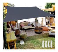 Grey Shade Sail Waterproof Rectangle Canopy 98% UV Block Sun Shade Sail Sunscreen Awning Outdoor Garden Patio Yard Balcony Cover Net with Rope, Various