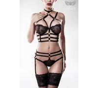 Grey Velvet Aproveche Set 2-tlg Encaje Sujetador con Aros & Ligueros Ajustable