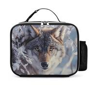 Grey Wolf in The Snowy - Bolsa de almuerzo para hombres y mujeres, a prueba de fugas, aislada, para viajes, trabajo, picnic