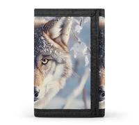 Grey Wolf in The Snowy - Cartera triple con ranuras para tarjetas, cartera para hombres y mujeres