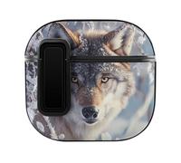 Grey Wolf in The Snowy Cute Case - Funda protectora para auriculares de PC compatible con AirPods 4