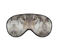 Grey Wolf Yellow Eyes Máscaras de ojos suaves con correa ajustable Ligero y cómodo con los ojos vendados para dormir