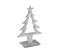 Grey wooden Christmas tree decoration 25 x 11 x 8 cm