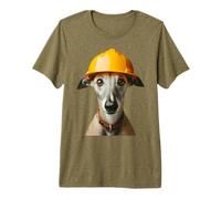 Greyhound Dog - Casco Duro Amarillo para Trabajadores de la construcción Camiseta Premium