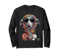 Greyhound Italian Greyhound Dog Granny - Hilo Cuadrado de Ganchillo Manga Larga