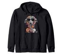 Greyhound Italian Greyhound Dog Granny - Hilo Cuadrado de Ganchillo Sudadera con Capucha