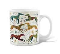 Greyhound - Taza de café de cerámica, diseño de estrellas artísticas modernas geométricas, ninguna verde, taza de té con asa, ideal para amistad, familia, colegas, personal, novios, profesores, 11