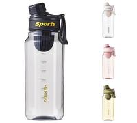 Greyoe 1 Stück Sport Protein Shaker Wasserflasche, Hochwertiger Protein Shaker PC+PP, für Fitness Herren und Damen Sport Outdoor und täglichen Gebrauch (black 750ml)