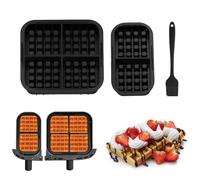 Greyoe 2 Piezas Molde Silicona Freidora de Aire, Recipiente Air Fryer, Apto para Philips N350/Tefal EY9018 Air Fryer - Fácil de Limpiar, Silicona, Negro