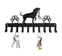 Greyoe Colgador de Llaves de Pared con Ganchos de Hierro Forjado Negro - Estilo Perro B, 1 Set
