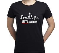 Grey'S Anatomy Logo Grey Anatomy Tshirt Camiseta para Mujer Negro XXL