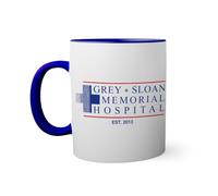 Greys and Sloan Memorial Hospital Tv Series Inspired Taza de color azul oscuro con mango a juego 330ml
