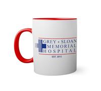 Greys and Sloan Memorial Hospital Tv Series Inspired Taza de color roja con mango a juego taza 330ml