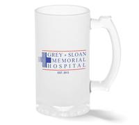 Greys and Sloan Memorial Hospital Tv Series Inspired Taza de cristal pintado transparente Taza para de Beer 500ml