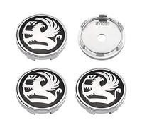 GRFIT 4 Piezas Tapas Centrales de Cubo de Llanta Aleación Automática 56 MM para Opel Vauxhall Astra K Insignia Vectra Crossland Corsa Ajuste de Polvo 3D Insignia Aluminio Etiqueta Engomada,Black