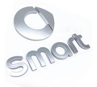 GRFIT Etiqueta Engomada del Coche de La Insignia del Logotipo del ala Trasera del Maletero del Coche para Smart 453 451 Fortwo Forfour,Silver