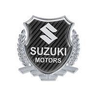 GRFIT Etiqueta engomada del Emblema del Metal del Coche para Suzuki, Insignia del Emblema de la Cubierta del Logotipo del Coche,Silver