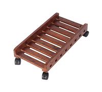 GRFIT Soporte de CPU Estante de Caja de PC, Soporte de PC Ajustable y móvil con Ruedas, Torre de PC y Soporte de CPU Carrito de pie, Estante de protección de Casos de CPU bajo Escritorio (marrón)