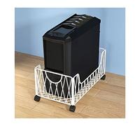 GRFIT Soporte para CPU móvil, soporte de torre de metal para PC, soporte de CPU con 4 ruedas giratorias debajo del escritorio, soporte de torre para computadora de oficina en casa (color: blanco)