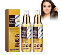 Grgowe 2Pc Aceite Esencial Para El Cabello Reparador,Cuidado Del Cabello Con Colágeno,Aceite De Tratamiento Capilar Con Colágeno,Colágeno Reparador,Mejora El Encrespamiento y La Sequedad