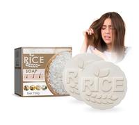 Grgowe 2Pc Anti-Hair Loss Rice Shampoo Bar,Jabón De Arroz Anticaída,Jabón Champú,Champú Sólido,Jabones De Champú,Estimula El Crecimiento Del Cabello En Caso De Problemas De Debilitamiento Capilar