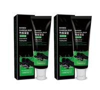 Grgowe 2Pc Deep Clean White Toothpaste,Pasta De Dientes Bamboo Charcoal,Pasta de Dientes Profunda de Carbón de Bambú,Activated Charcoal Teeth Whitening Toothpaste,Limpia Manchas y Olores Bucales