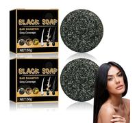 Grgowe 2PC Jabón Brillo Gris,Jabon Para Canas Champú,Hair Darkening Shampoo Bar,Jabón Cobertura de Cabello Gris,Anti Gray Bar,Grey Shine Jabón,Promueve Crecimiento Cabello y Previene Su Caída