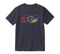 Grian Space and Hearts - Camiseta de algodón para mujer y hombre, cuello redondo, manga corta, casual, ropa de calle, gris, M
