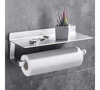 Gricol Portarrollos de Cocina de Pared Portarrollos para Papel de Cocina Portarrollos de Cocina con Amplios Rollos Dispensadores de Pañuelos Sin Taladrar para Cocina Plata